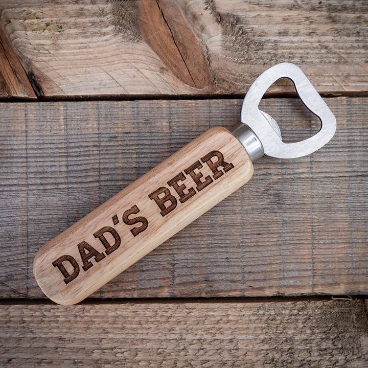 EllieBeanPrints - Wholesale Bottle/Wine Opener - Dad's Beer Wooden Handle Bottle Opener0