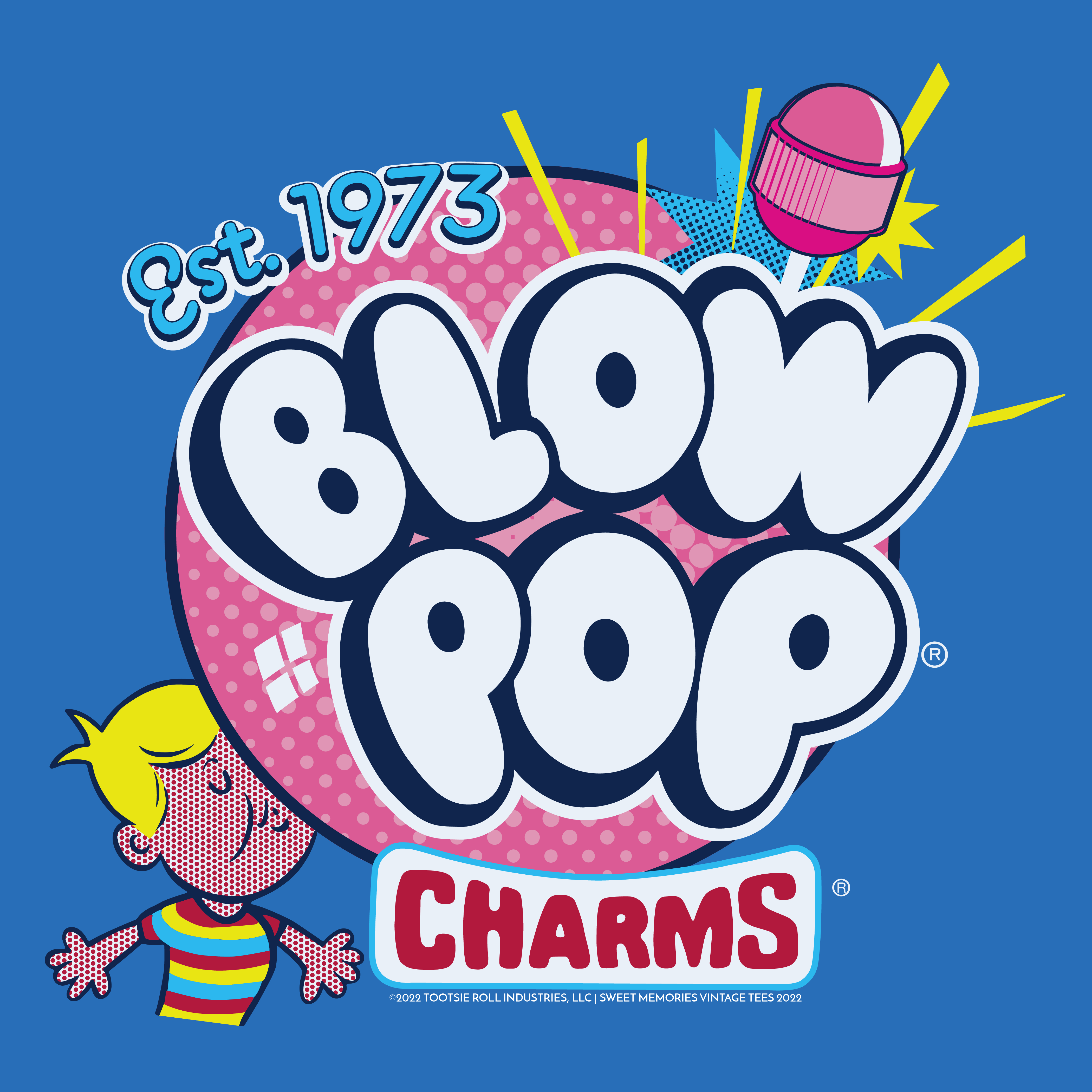 www.sweetvintagetees.com - Wholesale Screen Printed T-Shirt - Unisex - Blow POP® Retro Charms Tee | Pop Art Inspired Vintage Unisex Shirt1