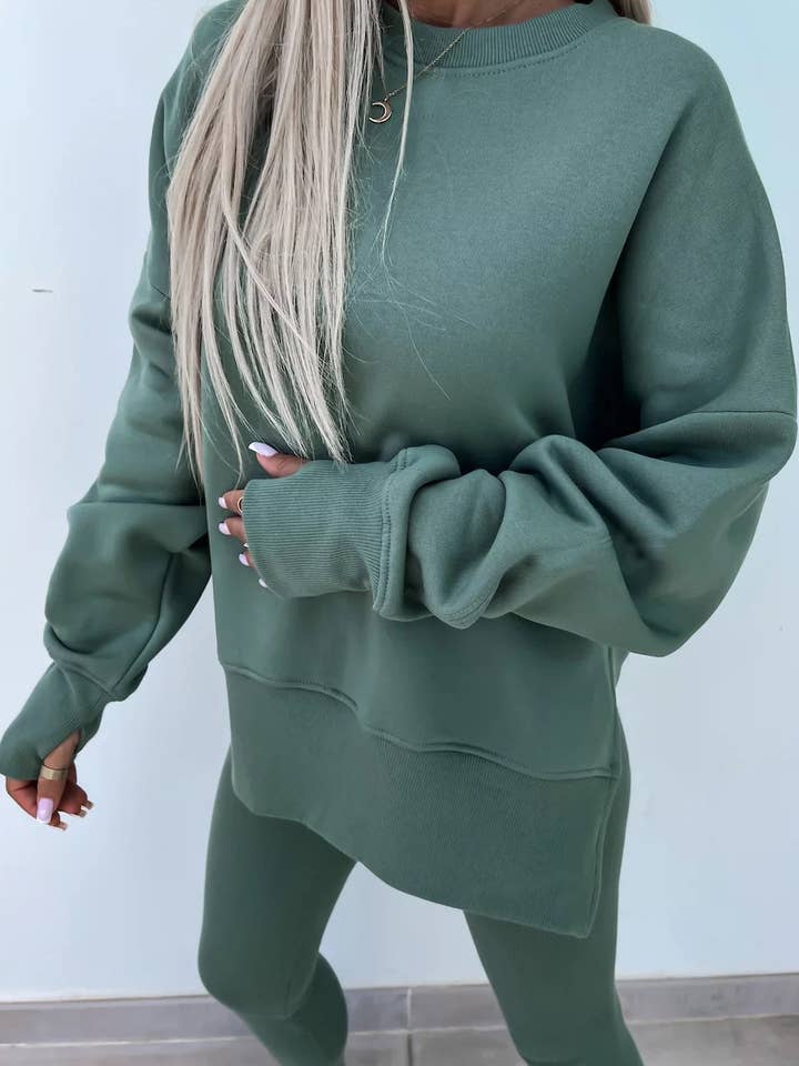 Rosa Clothing - Wholesale Lounge Set - Women's - slouchy plain sweatshirt & leggings set