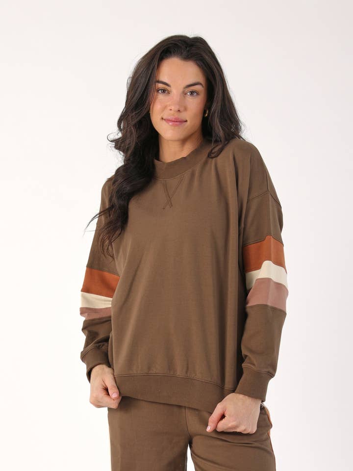 Vintage Oversized Crew: Chocolate/Cinnamon/Oatmilk/Latte for wholesale by Glyder