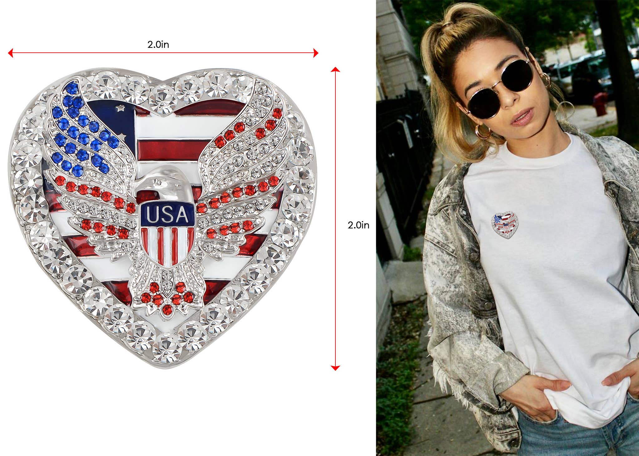 AK Brand – Großhandel Broschen – Brosche mit amerikanischer Flagge der USA, 4. Juli24