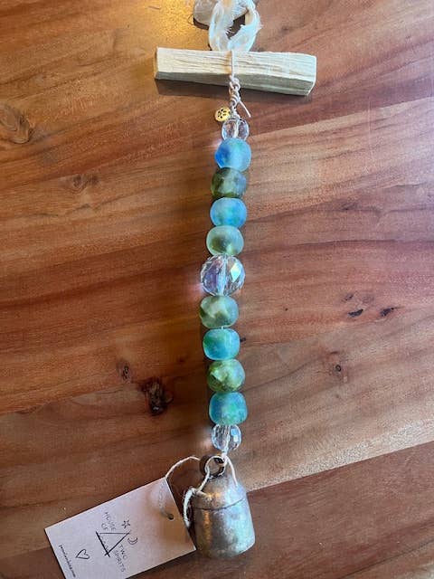 Spirit Bell Suncatcher - Blue/Green for wholesale by House of Two Spirits