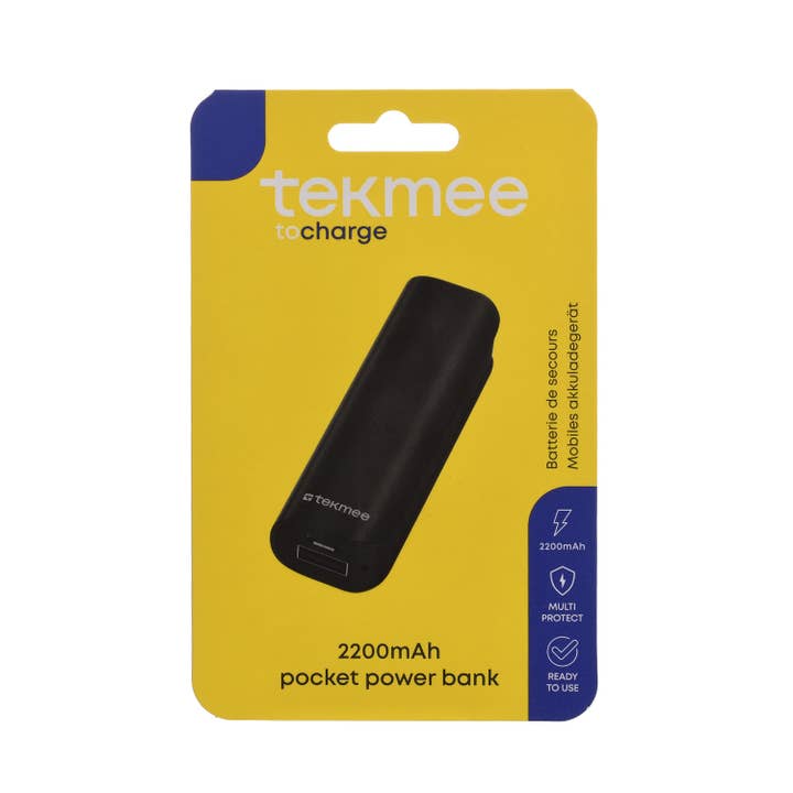 Tekmee - Venta al por mayor Cargadores portátiles - Tekmee Powerbank de bolsillo USB 2200 MAH
