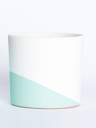 Aquamarine and White Flowerpot 14cm for wholesale by Miniplanta