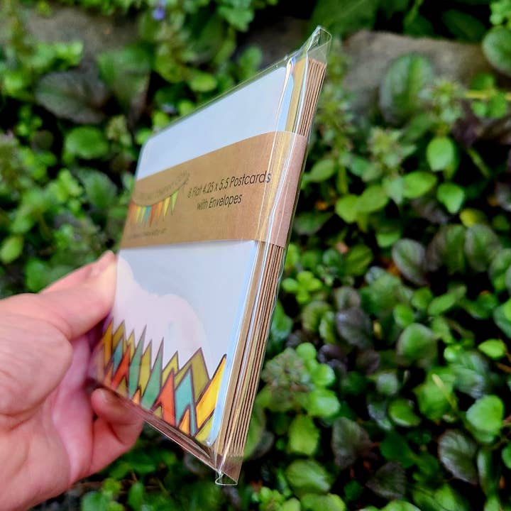 Sarah Angst Art - Wholesale Stationery/Notecard Set - Cute Little Postcard Packs: Alpenglow Mountains1