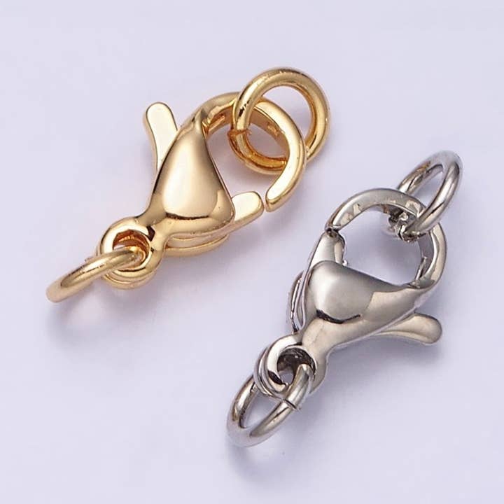 Aim Eternal - Venta al por mayor Pinza - Cierres de mosquetón de 9 mm rellenos de oro de 16K con anillo de salto, suministro de joyería en oro y plata | Z-389 Z-3904