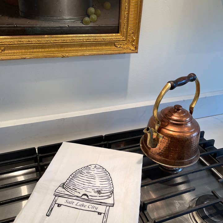 Toalha de chá Beehive State por atacado de BDE screen printing