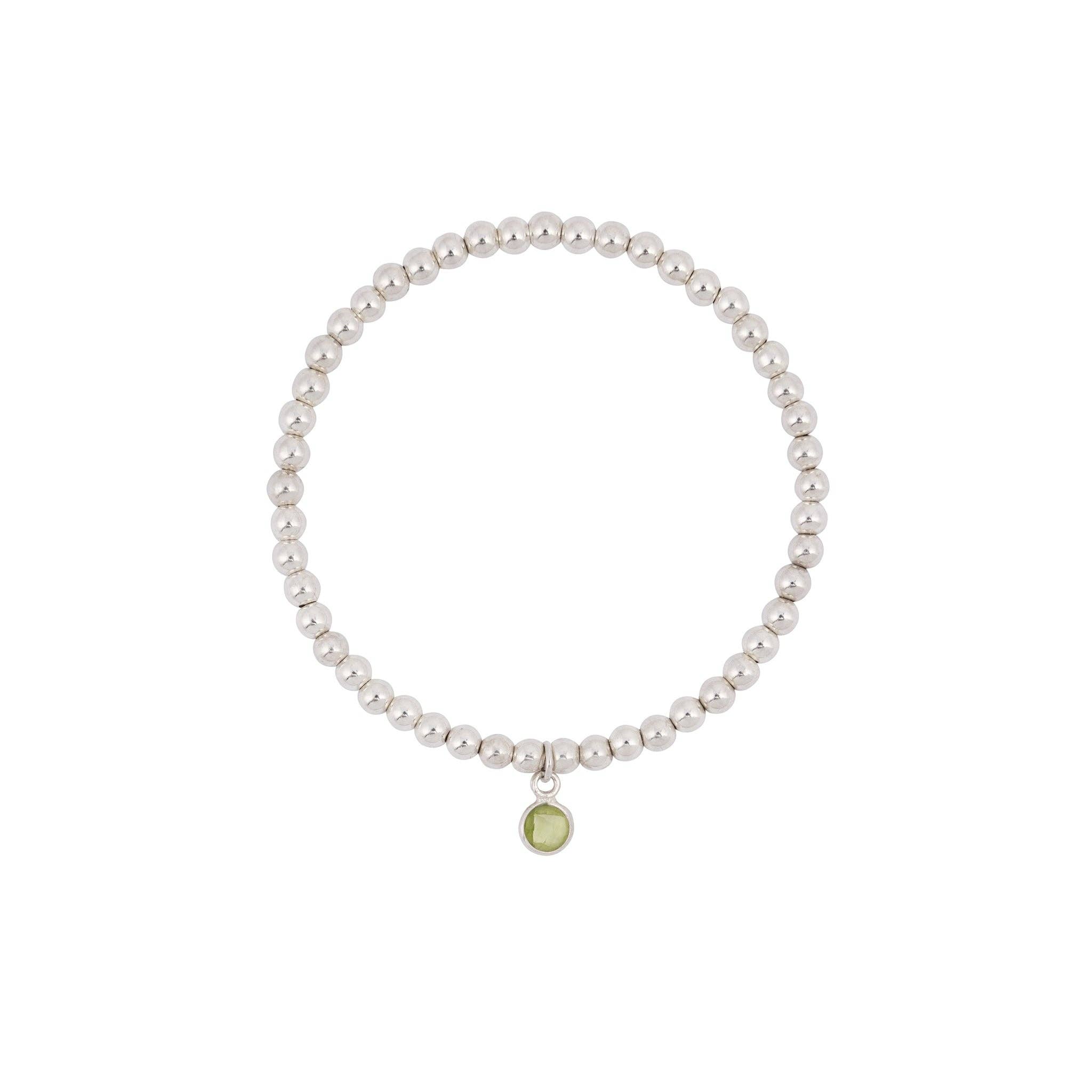 Made Here with Love – wholesale Beaded bracelet – Sterling Silver Peridot Birthstone Bracelet1