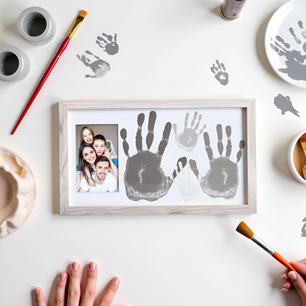 Kate & Milo - Vente Cadre photo - Enfant et bébé - Cadre photo et kit de peinture rustique à imprimer à la main familiale4