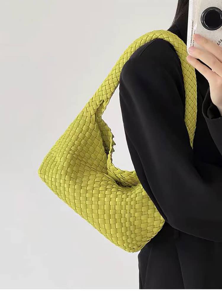 Sook Stainable - Wholesale Shoulder Bag - Women's - Vegan Leather Woven Shoulder Baguette Bag5