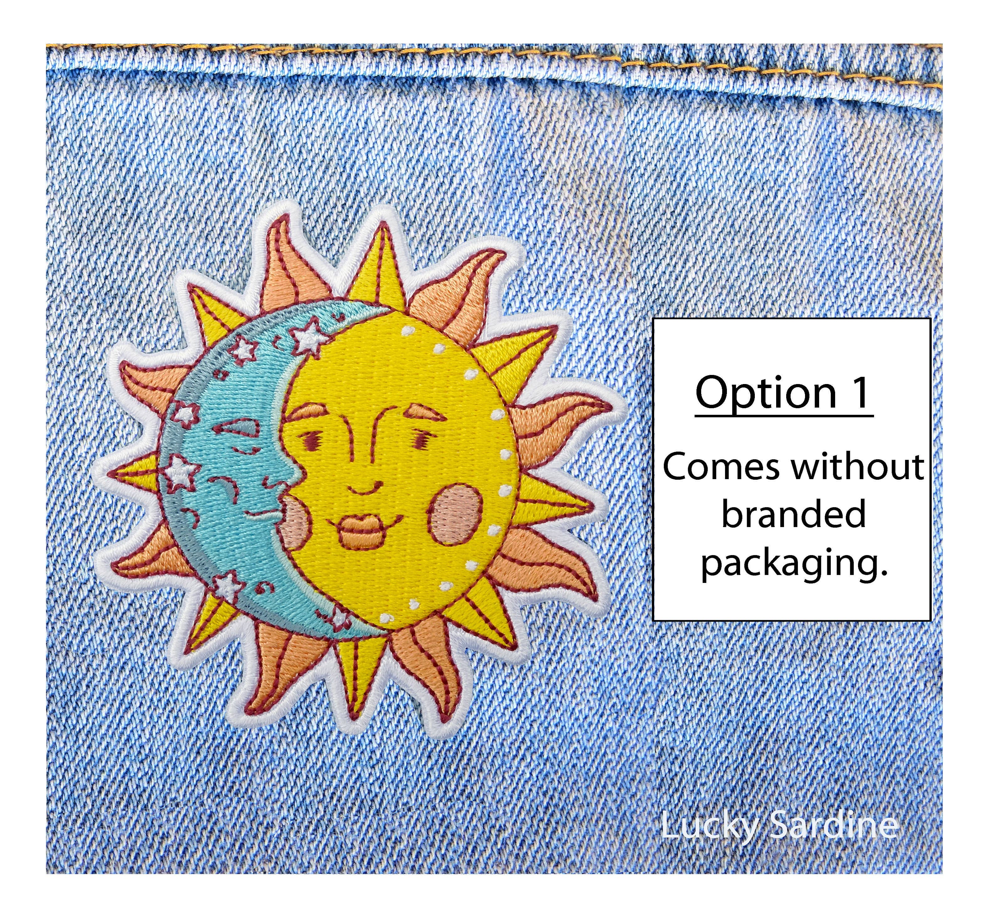 Lucky Sardine - Wholesale Patch - Celestial Sun & Moon, Cosmic Stars Embroidered Iron-On Patch0