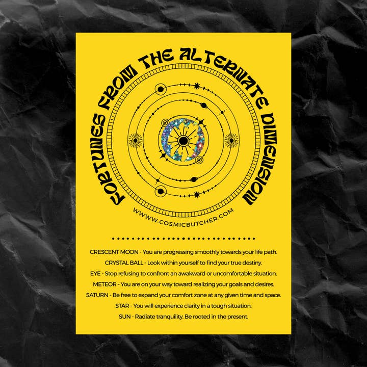 "ALTERNATE DIMENSION" Scratch Off Fortune Affirmation Card for wholesale by Cosmic Butcher