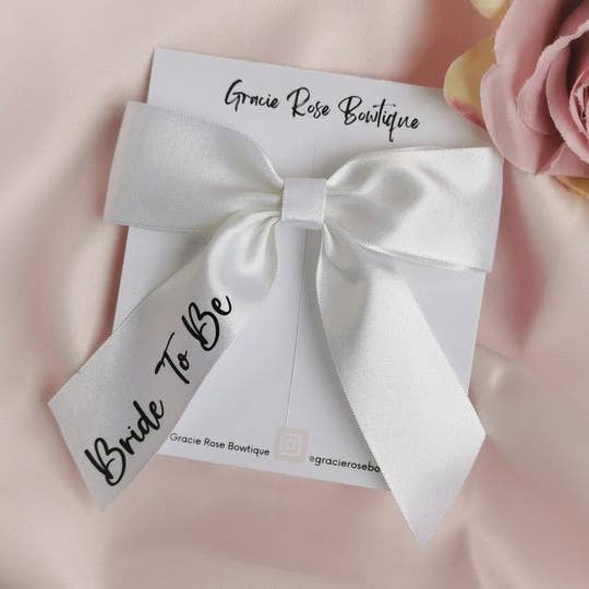Bride to be hair bow, Hen party hair accessories for wholesale by Gracie Rose Bowtique