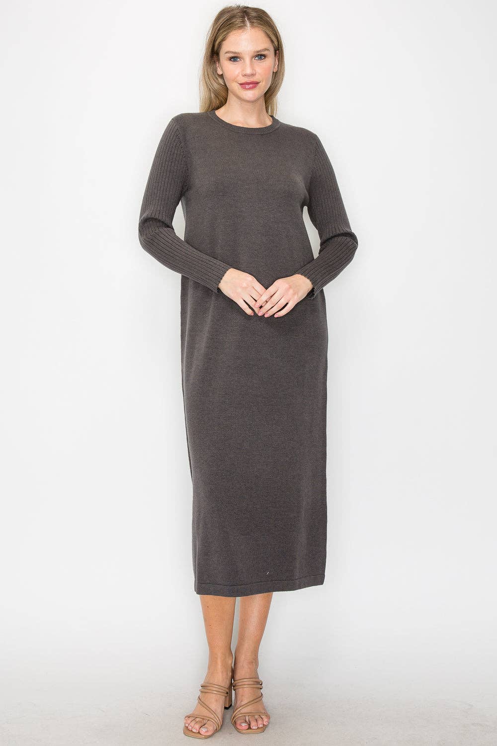 Joh Apparel - Vendita all'ingrosso Vestito - Donna - Abito Maglione Lavorato a Maglia Sandra0