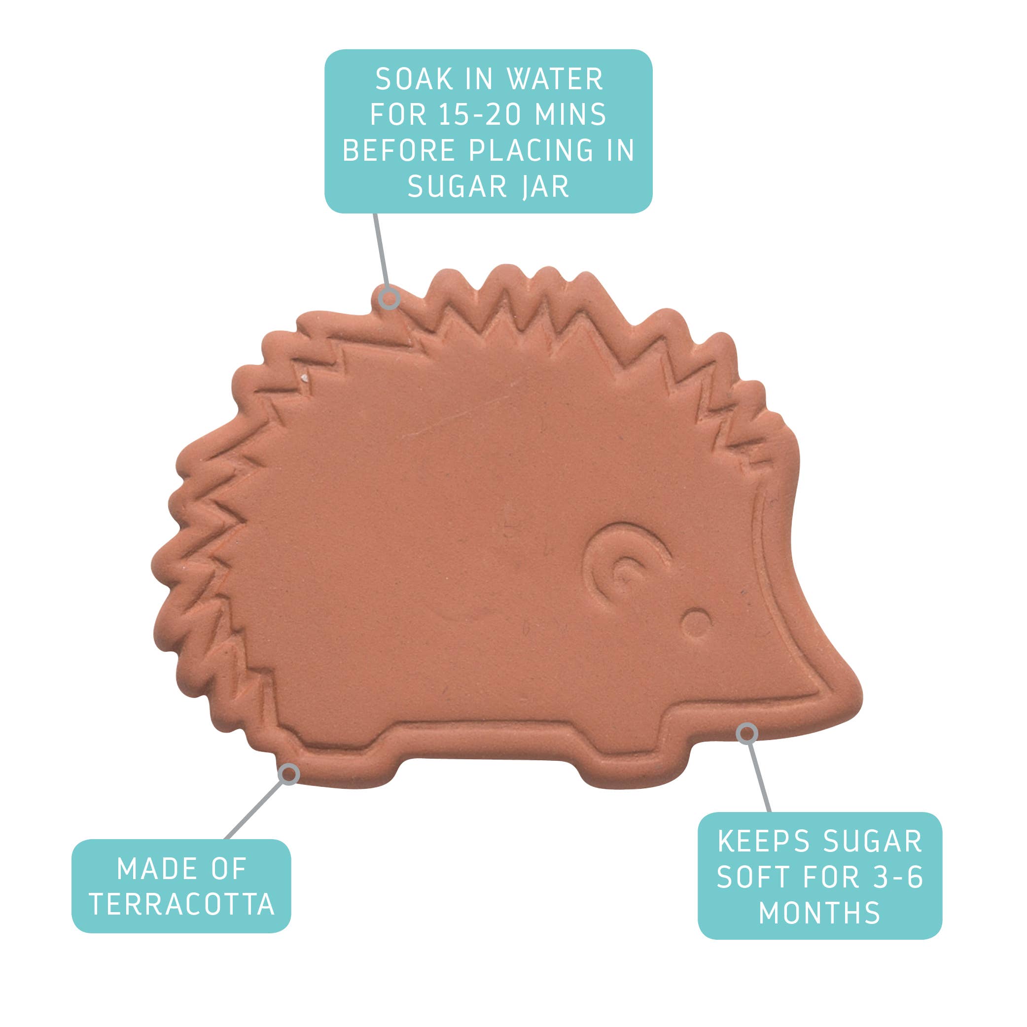 Now Designs by Danica - Wholesale Kitchen Tool/Gadget - Harriet Hedgehog Terracotta Sugar Saver2