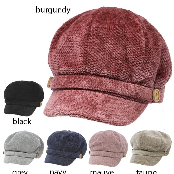 David And Young - Wholesale Newsboy/Schoolboy Hat - Women's - Soft Chenille Cabbie Fall Winter Hats0