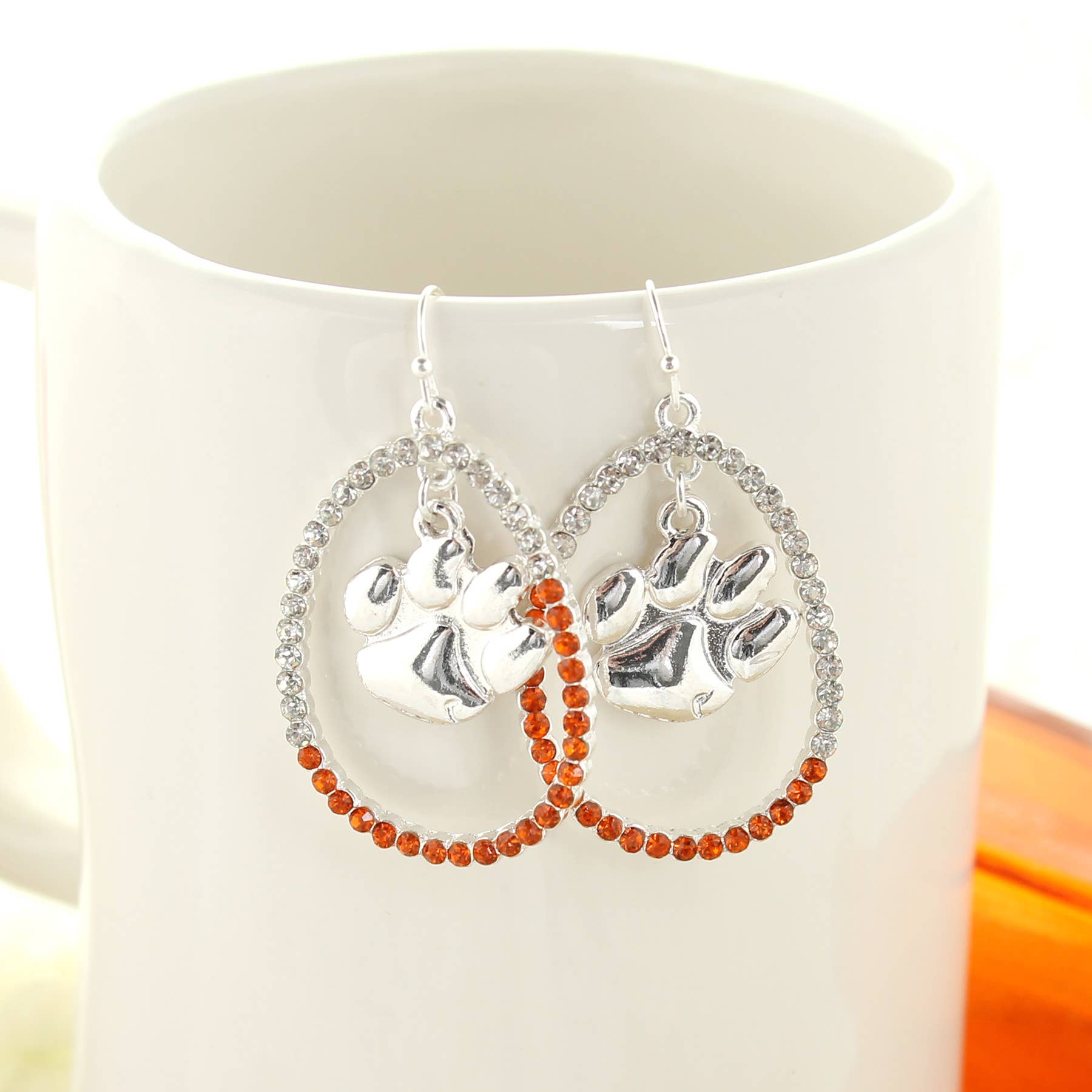 Seasons Jewelry - Vente Boucles d'oreilles pendantes - Clemson Boucles d'oreilles en cristal1