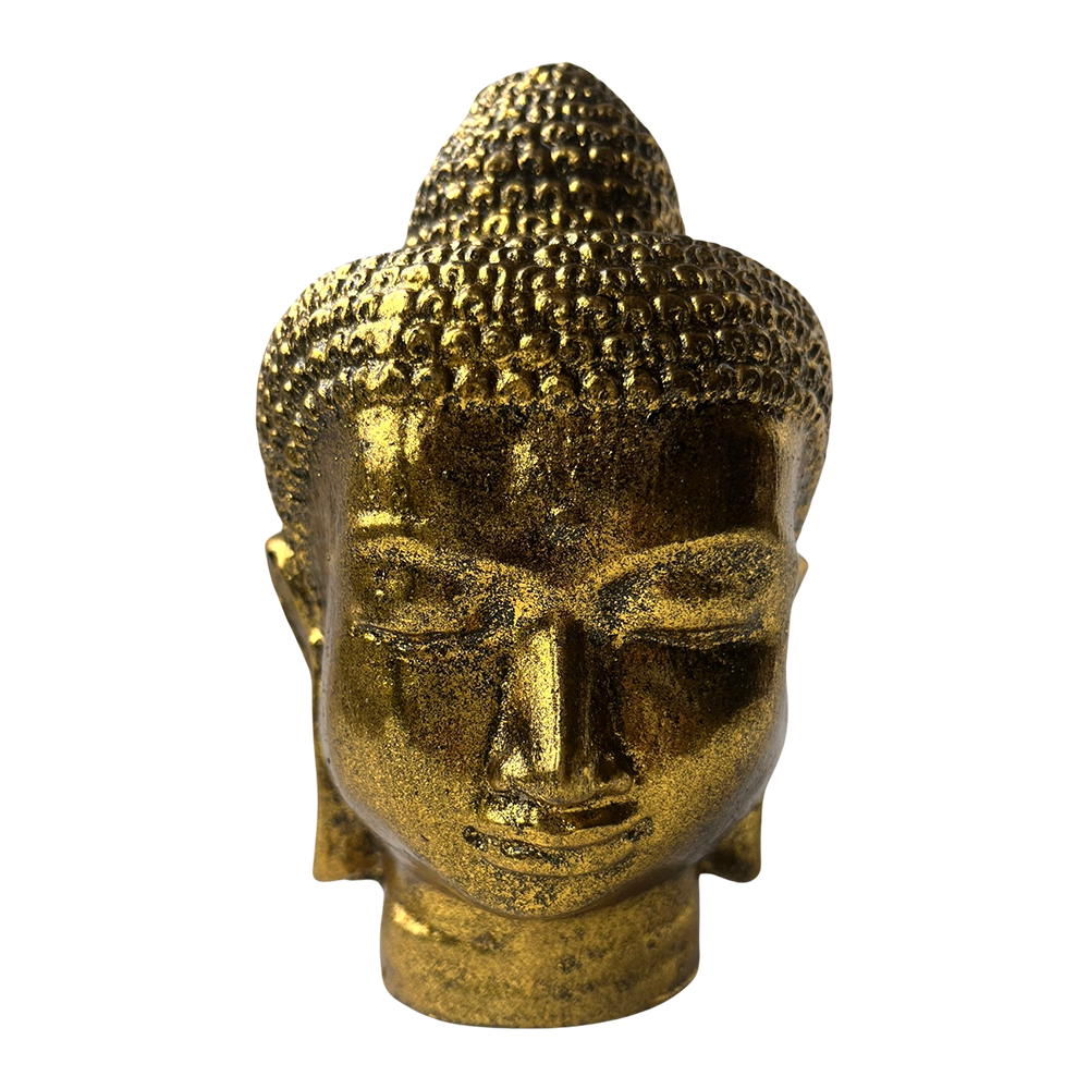 VIE - Venta al por mayor Figura decorativa - Cabeza de Buda dorada, 18 x 12 x 8 cm3
