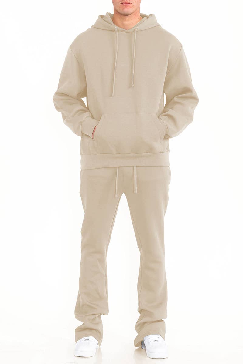 WEIV - Wholesale Tracksuit - Men's - Mens Stacked Flare Fleece Track Suit SET8