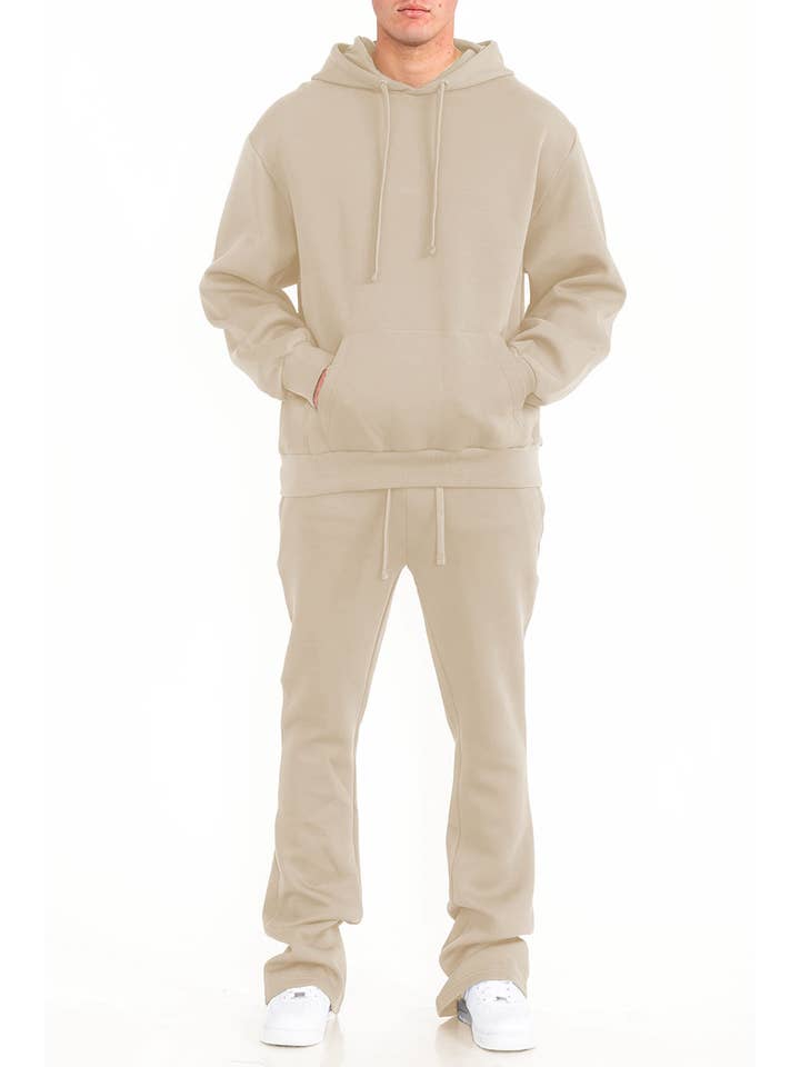 WEIV - Wholesale Tracksuit - Men's - Mens Stacked Flare Fleece Track Suit SET8