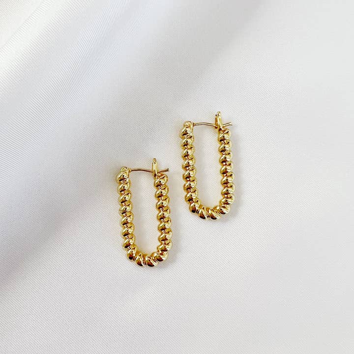 True by Kristy Jewelry - Wholesale Hoop Earrings - Dockside Croissant Hoops Earrings Gold Filled