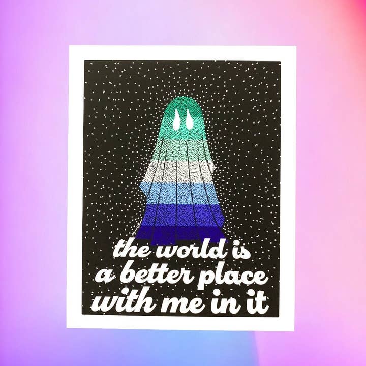 Stampa d'Arte Fantasma dell'Orgoglio degli Uomini Gay: Amore per Sé Stessi LGBTQ+ (20x25 cm) per la vendita all'ingrosso da parte di Solo Souls