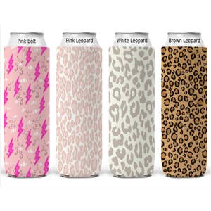 Pink Insulated Slim Can Koozies - Customized with YOUR design