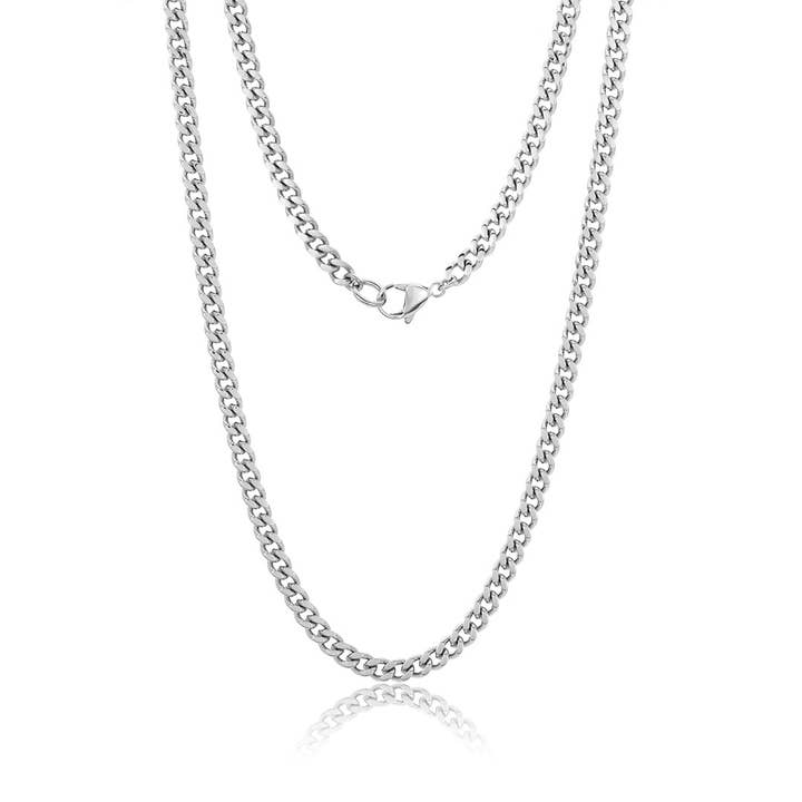 Adornia – wholesale Link & chain necklace – 24" 5mm Cuban Boyfriend Chain silver gold3