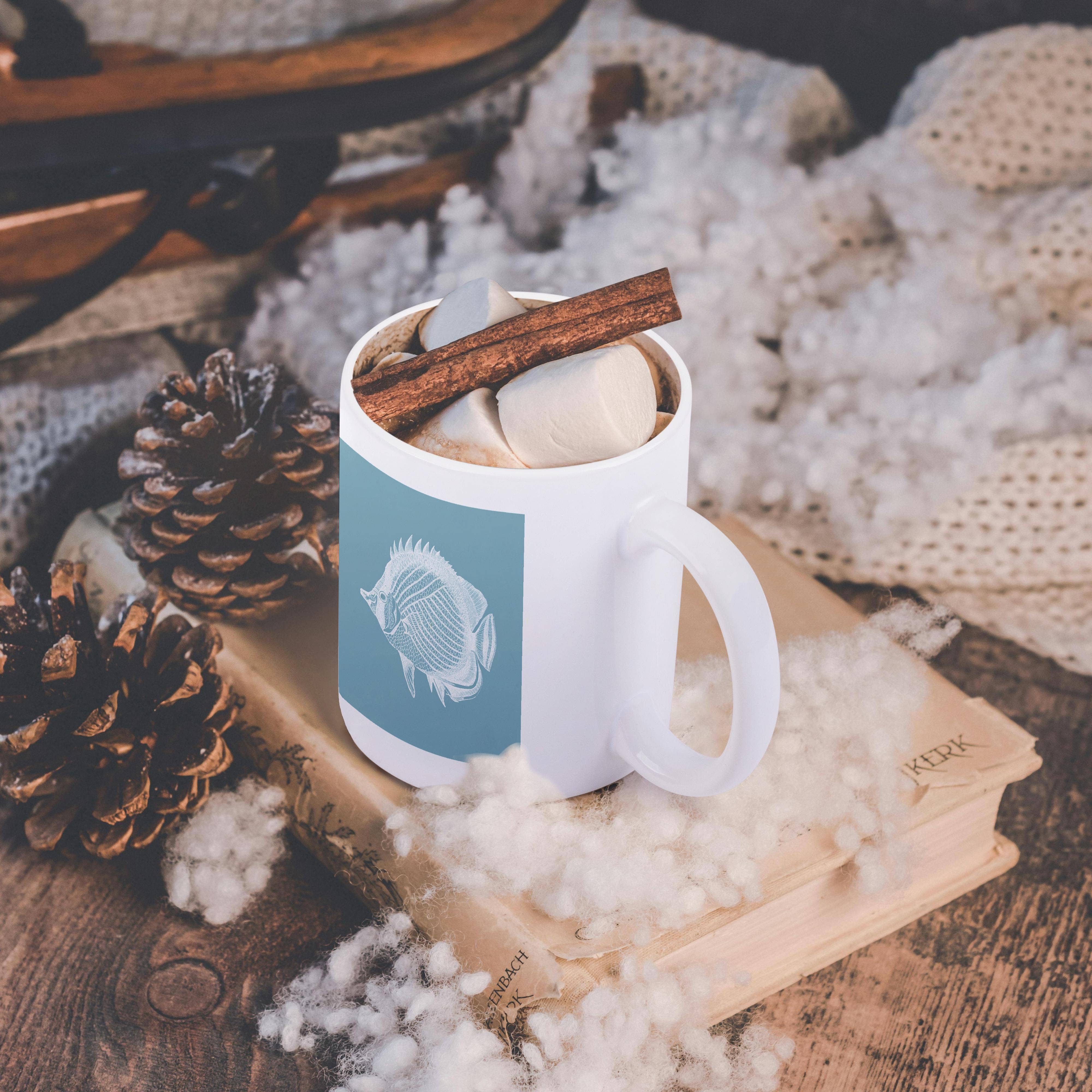 3dRose - Wholesale Coffee Mug - 3dRose, Blue Butterflyfish Tropical Fish print Exotic modern sea ocean marine, Mug11