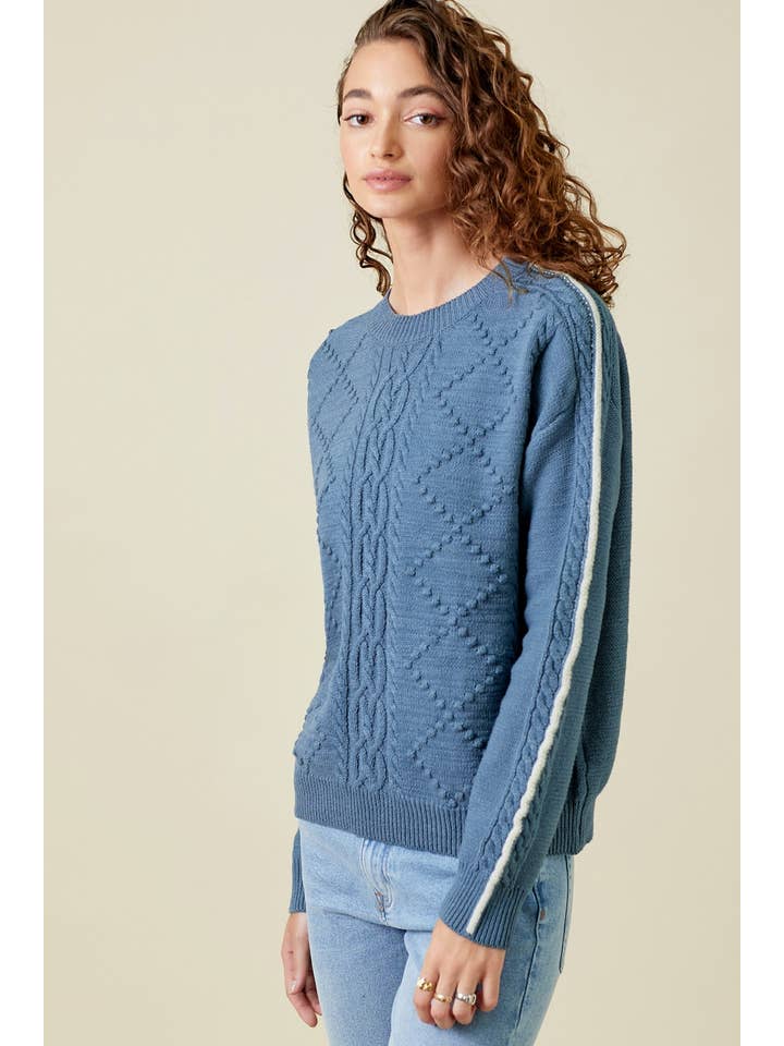 Mystree – wholesale Knitted jumper – Women′s – 60317 Piping Sleeve Cable Sweater7