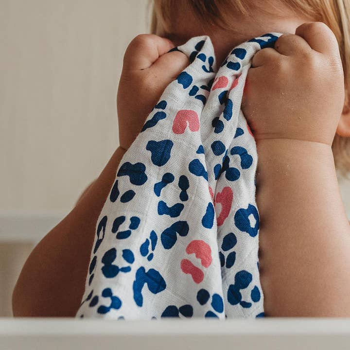 Manta de bebé de muselina 100% bambú estampado leopardo para venta al por mayor de HexNex