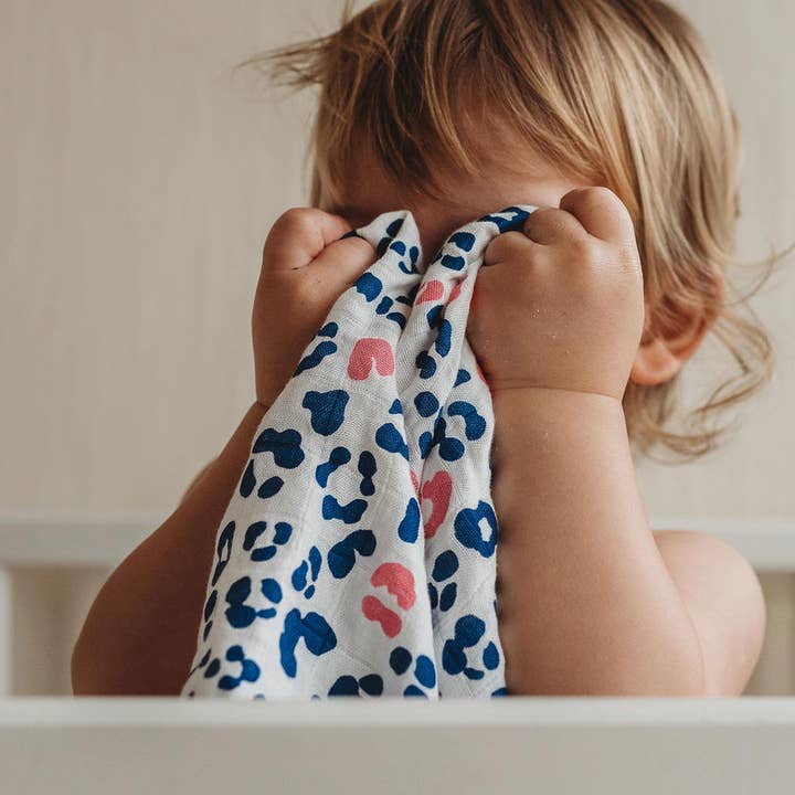 Leopard Print 100% Bambus Muslin Baby Tæppe for engroshandel hos HexNex