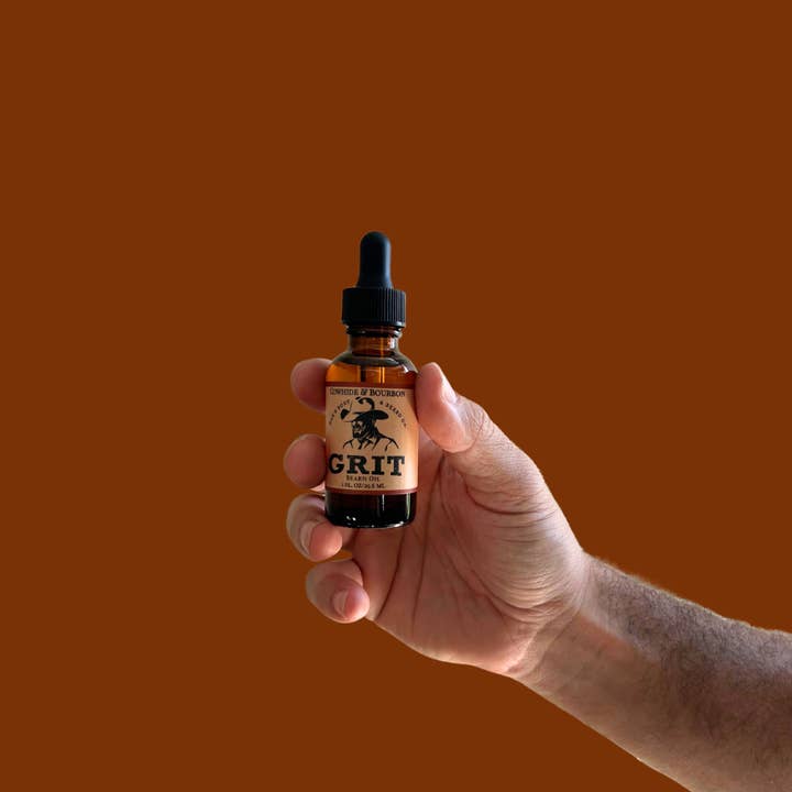 Cowhide & Bourbon Beard Oil for wholesale by GRIT Soap Supply