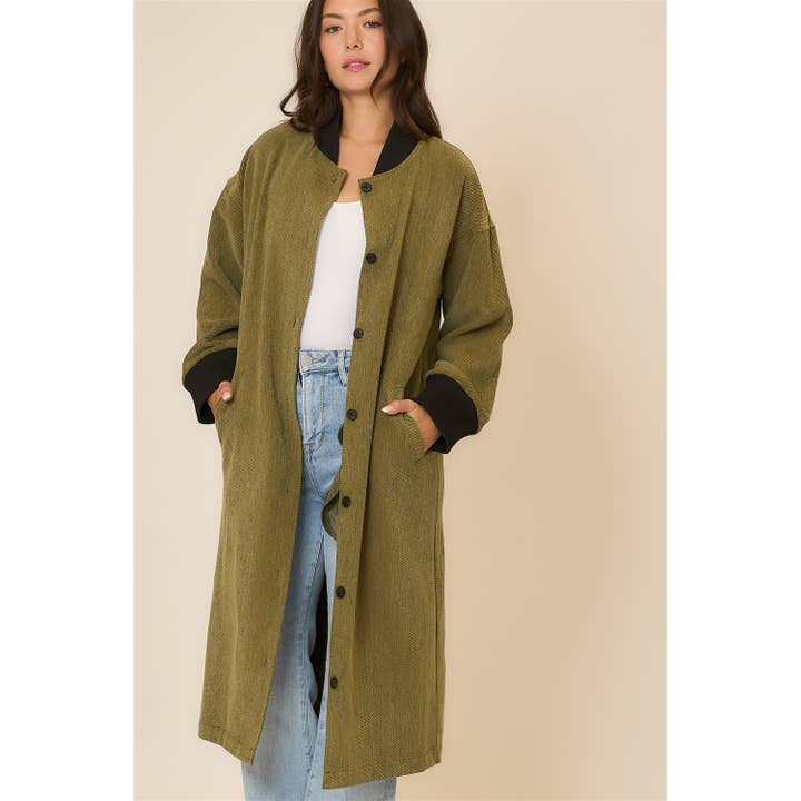 Cozy Casual, Inc. - Wholesale Coat - Women's - Corduroy Button Up Long Coat 5