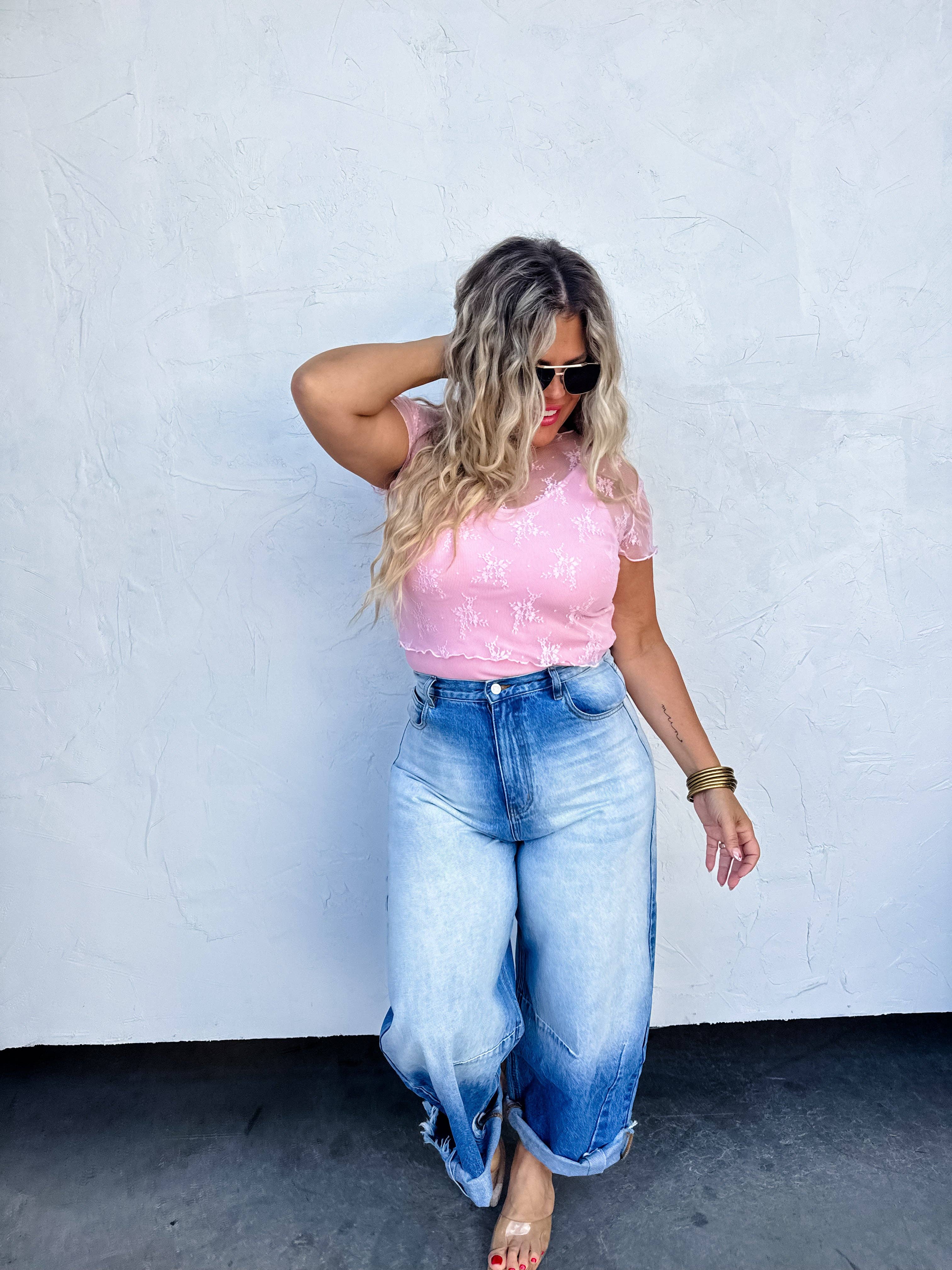 BLAKELEY - Wholesale Blouse - Women's - ALLE SHORT SLEEVE LACE TOP2