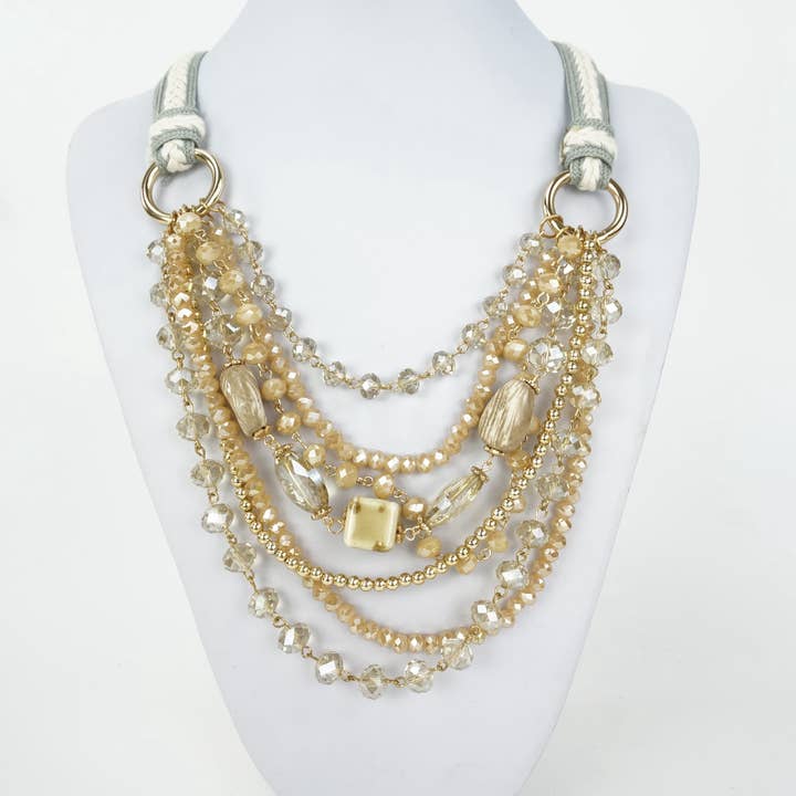 Victoria Moda - Wholesale Pendant/Charm Necklace - Short necklace with crystal bead chains