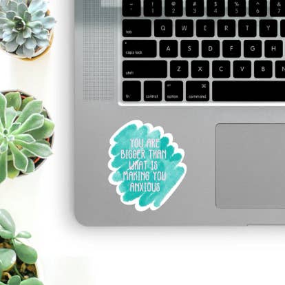 River & Sky Co. - Venta al por mayor Pegatina - Pegatina troquelada más grande de lo que te hace sentir ansioso1