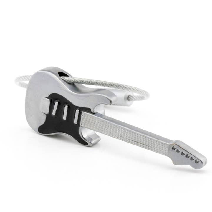 Troika, Duke Baron & Paperthinks by Brand Node, Inc. - Wholesale Keychain - Unisex - Troika Strat Am Guitar Charm Keyring with Nail Friendly Loop