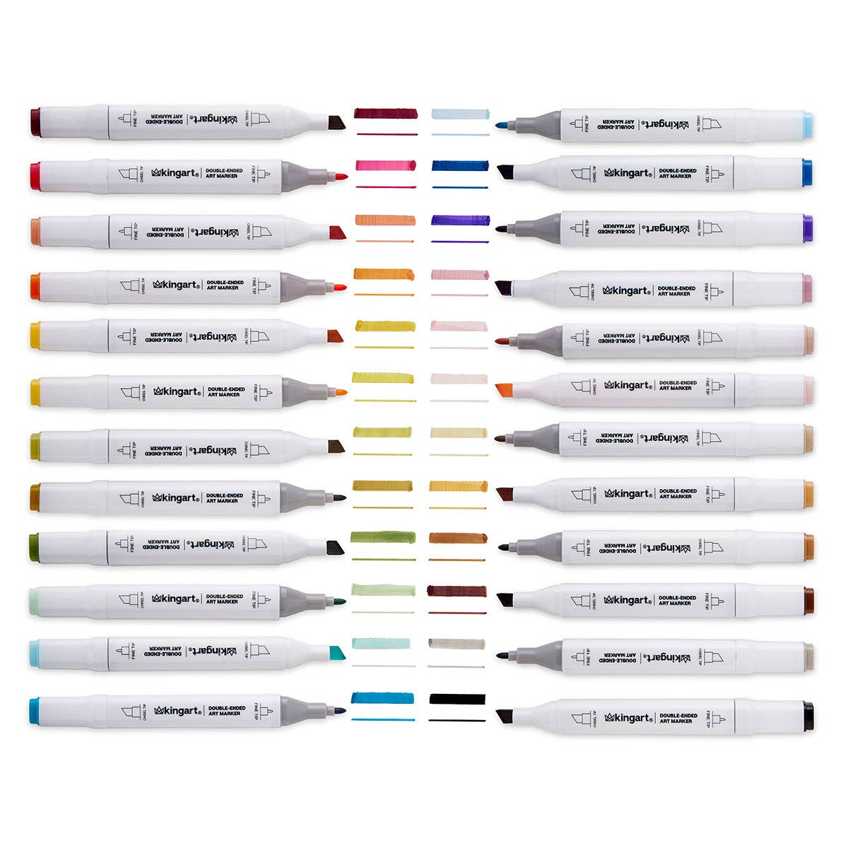 KINGART - Wholesale Marker - Double-Ended Alcohol Markers - 24 Vintage Colors2