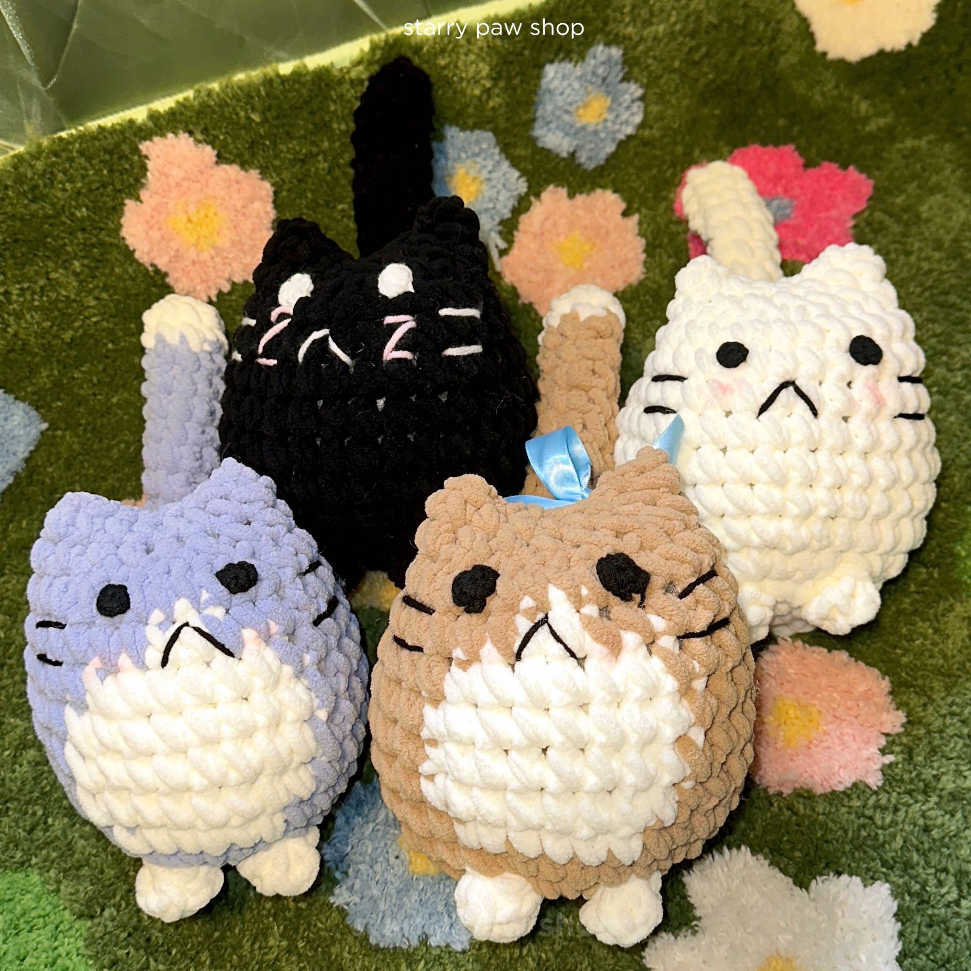 Starry Paw Shop - Wholesale Stuffed/Plush Toy - Kids & Baby - Cute Fat Crochet Cat | 4 Colors Large 8x10" No plastic parts9