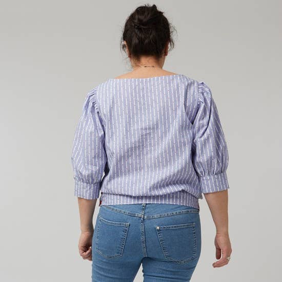 Coralie Bijasson – Kit de costura artesanal por atacado – Molde Ermine - Blusa com mangas largas estilo balloon - tamanhos 34 a 4810