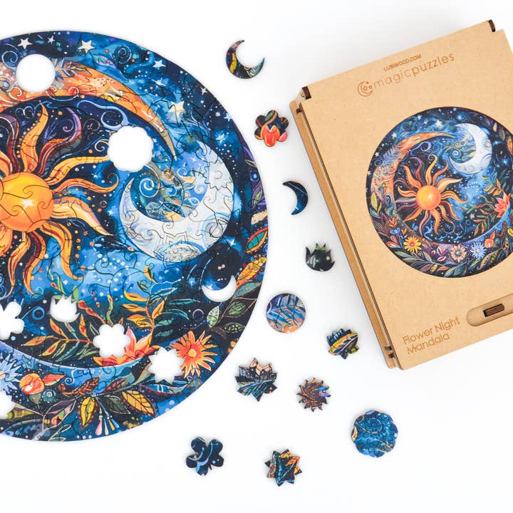 Flower Night Mandala Jigsaw A3 Premium Box for wholesale by Lubiwood