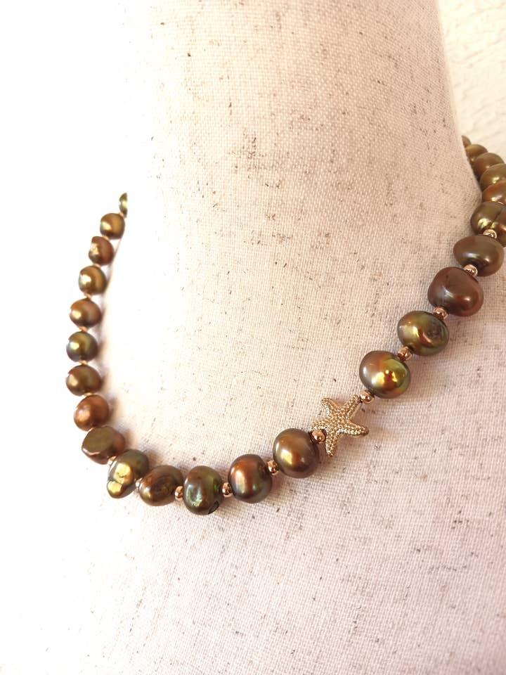 Gold Pearl Star Set - 10-14mm for wholesale by Ann St. John Jewelry