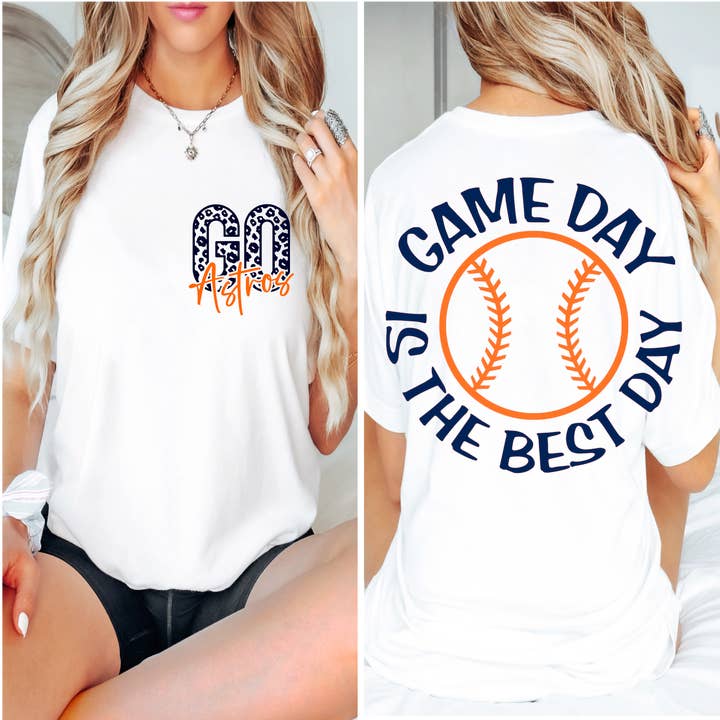 veryHOU - Wholesale Screen Printed T-Shirt - Women's - Astros Leopard Game Day/Best Day