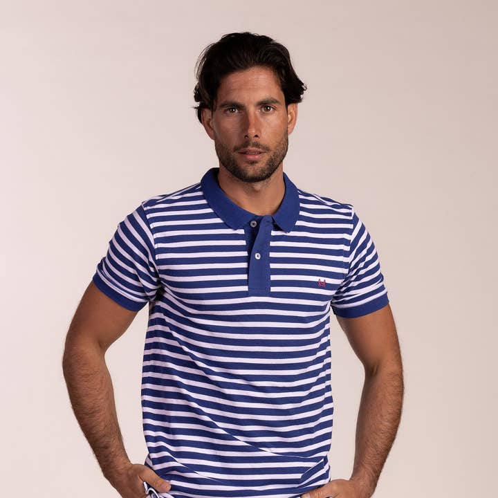 Blårandig piké | Marseille för wholesale av Custi Mikelo: Made in Spain