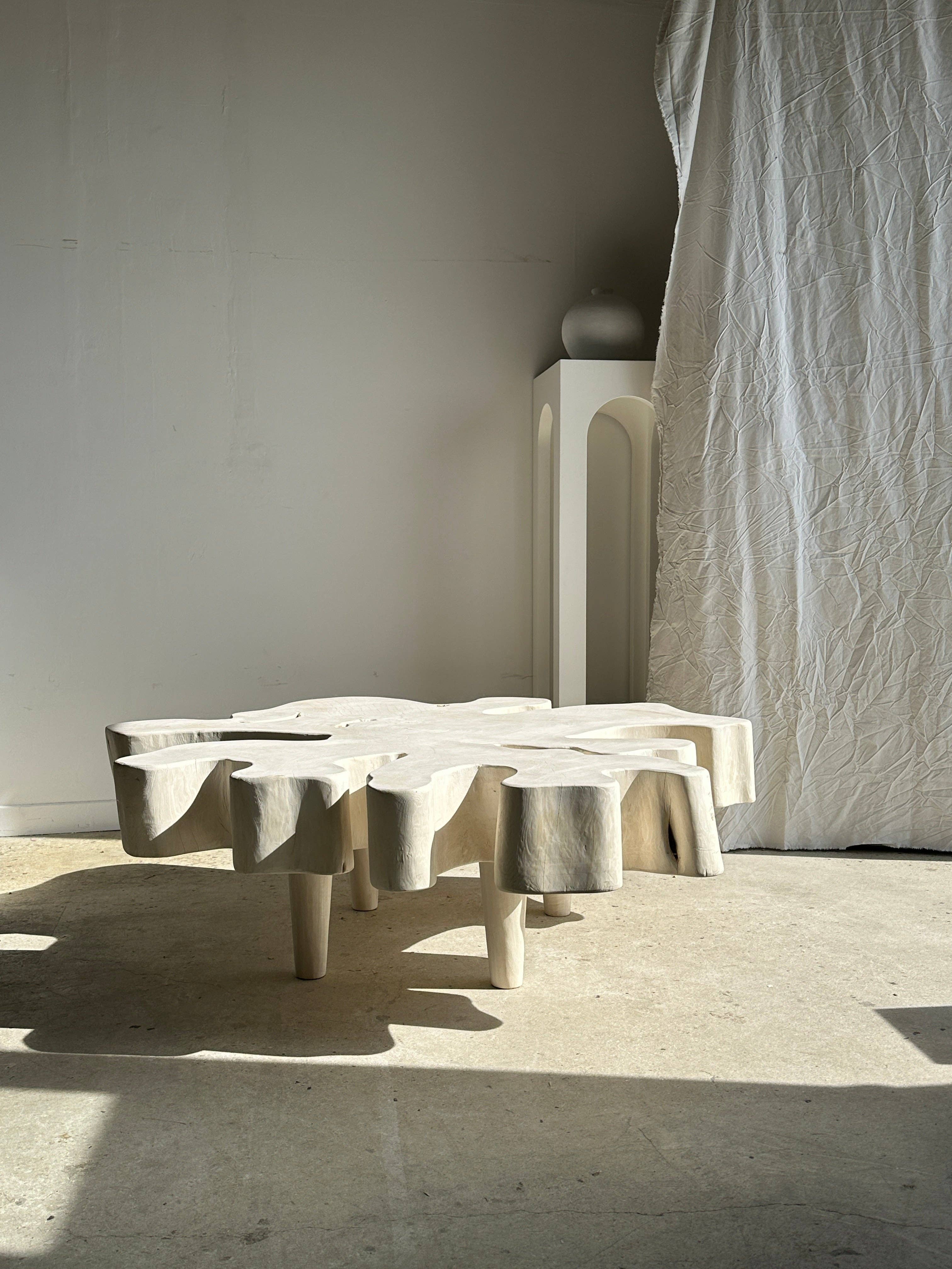 Office Objets - Wholesale Coffee Table - Very large coffee table in bleached mango wood with organic top D:140cm31