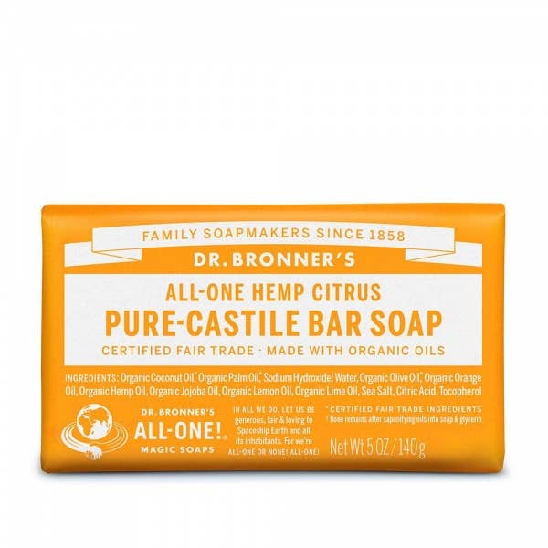 Dr. Bronner's Økologisk Citrus Sæbebar 140g for engroshandel hos mOrganics Beauty