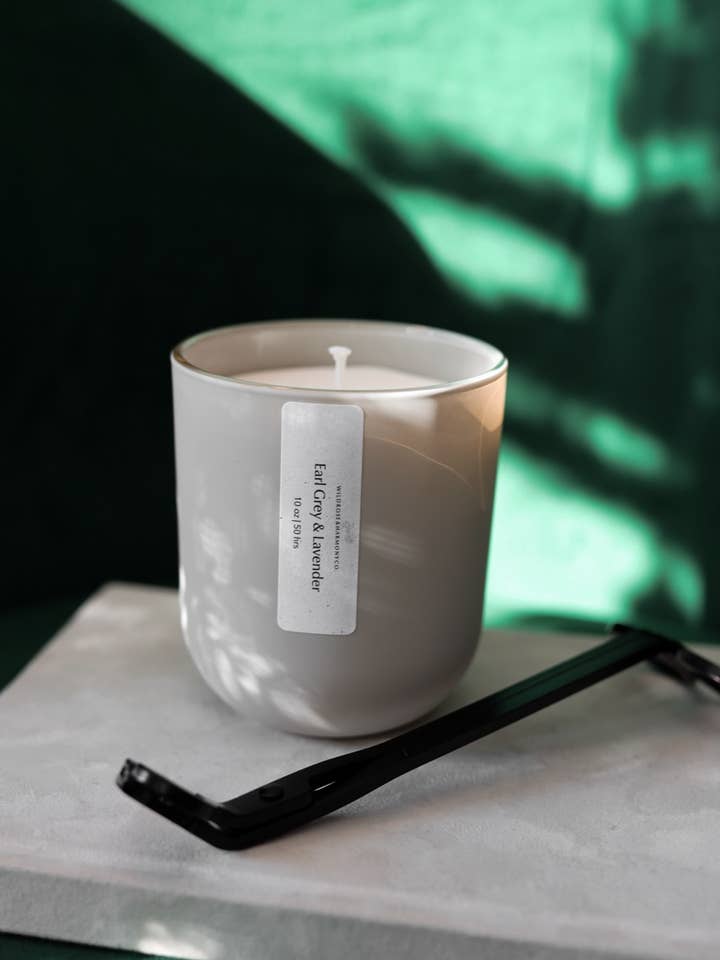 Earl Grey & Lavender Soy Candle for wholesale by Wild Rose & Harmony Co.