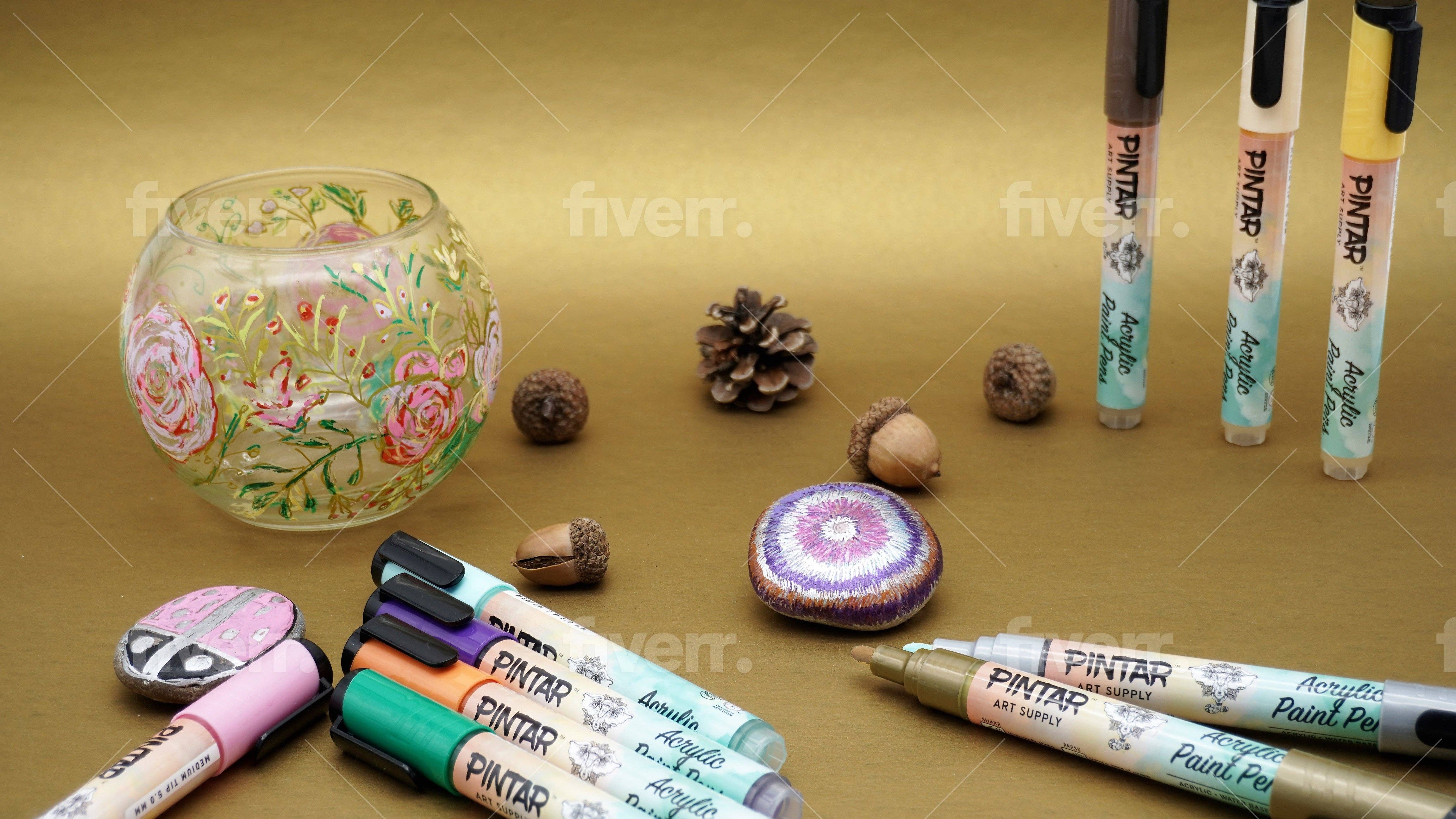 Pintar Art Supply - Wholesale Stiften - Pintar acrylverfmarkers - 26 stuks met tips van 5 mm5