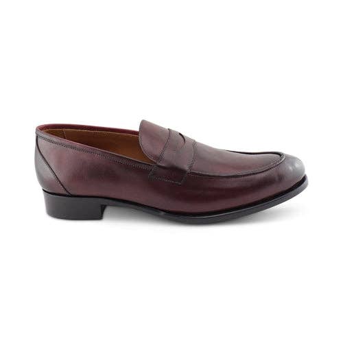 Burgundy leather loafers for wholesale by Otisopse